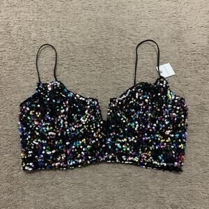 Anthropologie The Eve Sequin Bralette Size Large New W Tags